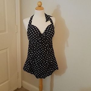 NWOT - Halter Polka Dot Swimsuit - Size L
